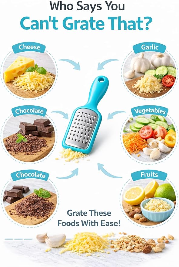 2 Pcs. Stainless Steel Mini Grater Cheese Garlic Nutmeg Chocolate 5" BPA Free - Image 4