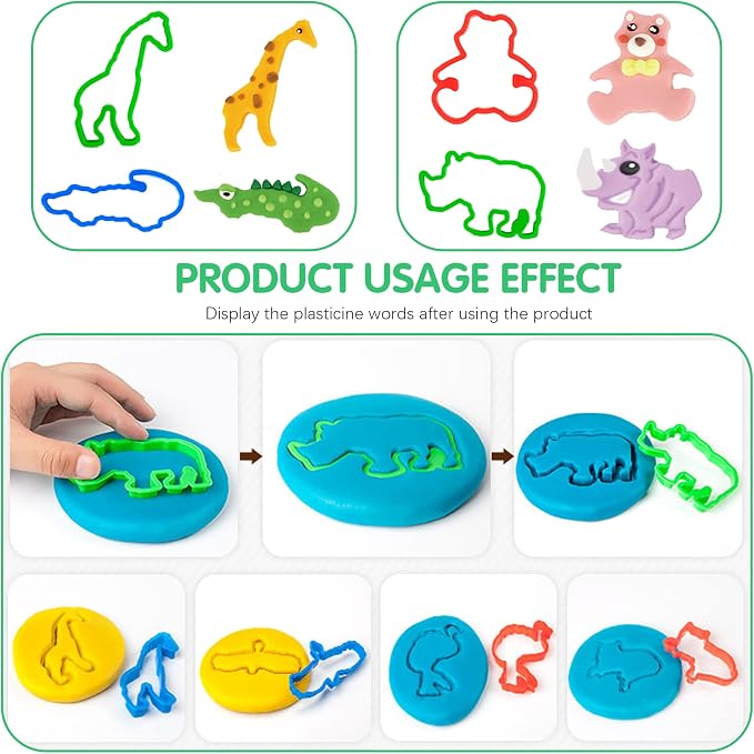 36-Piece Dough Tool Set for Kids Ages 3-8 – Includes Animal Cutters, Rolling - Image 5