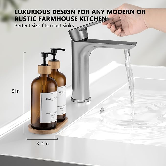 Amber Glass Soap Dispenser - Image 2