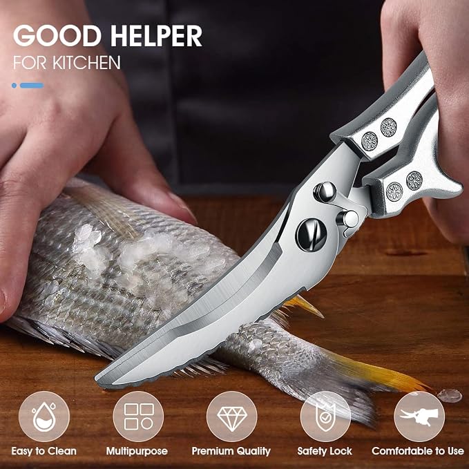 PURPLEBIRD Poultry Shears Heavy Duty, Kitchen Scissors Dishwasher Safe Kitchen - Image 6