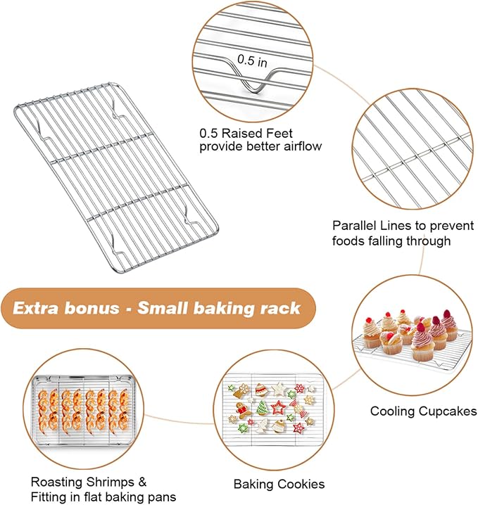 TeamFar Roasting Pan with Rack, 14 Inch Stainless Steel Turkey Roaster Lasagna - Image 4