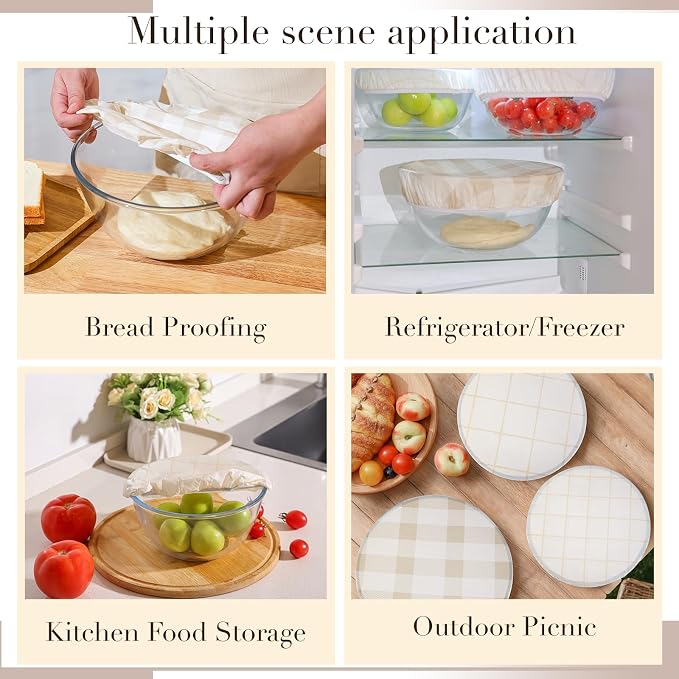 Tirphy Reusable Bowl Covers for Bread Proofing - Image 5