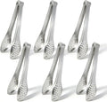 6 PCS Silver Serving Tongs for Party 7 Inch Stainless Steel Serving Utensils by IAXSEE