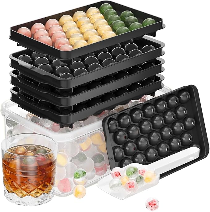 Optish Ice Cube Tray with Lid and Bin, 3 Pack Ice Trays by Optish