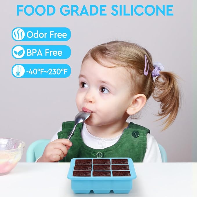 Silicone Ice Cube Trays with Lid, 9x1.3 inch, Small Ice Cube Trays - Image 5