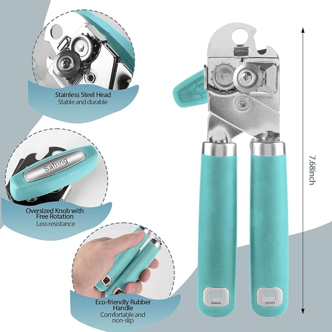Safring Can Opener Manual, Heavy Duty Handheld Strong Can Opener - Image 2