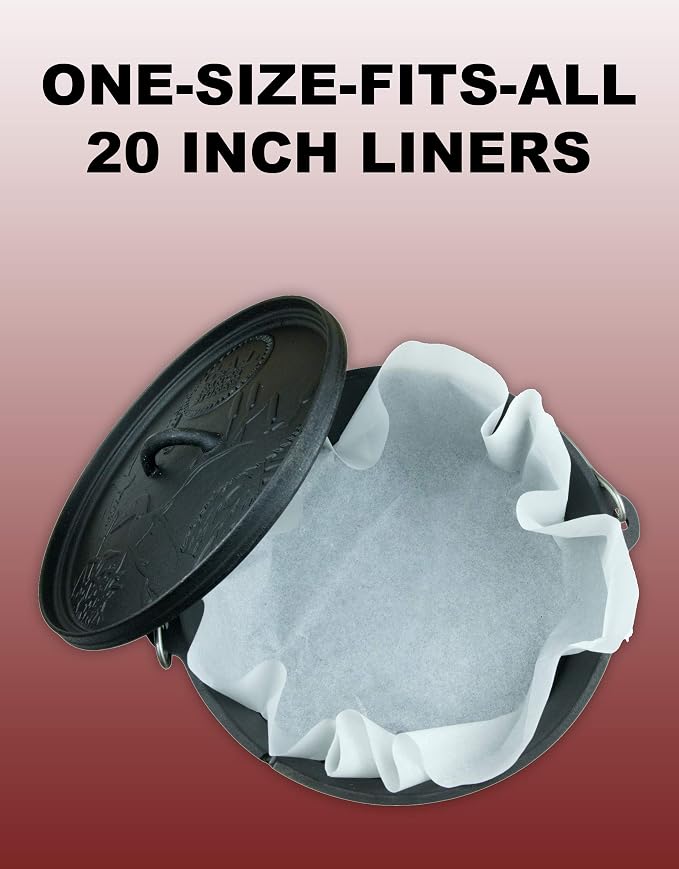CampLiner Disposable Dutch Oven Liners – 20 Pack Extra-Thick Parchment Paper - Image 3