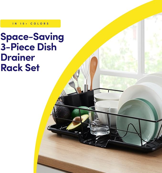 Space-Saving 3-Piece Dish Drainer Rack Set - Image 2