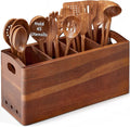 Natural Acacia Wood Utensil Holder by PrimZootyDesign