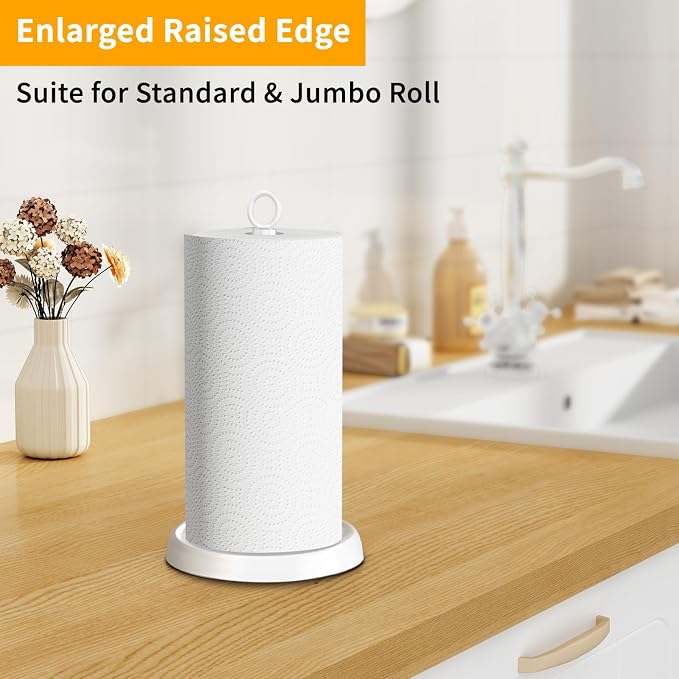 White Paper Towel Holder Countertop, Stainless Steel, Paper Towel Holder Stand - Image 8