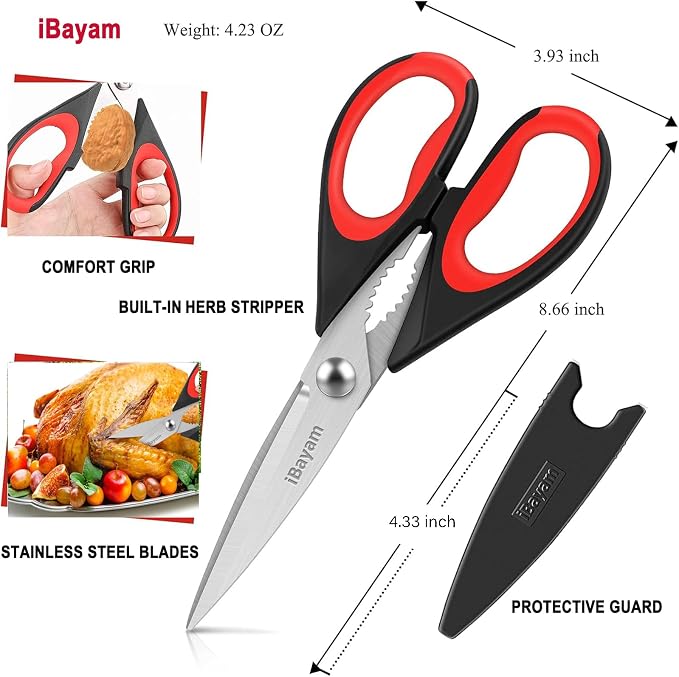 iBayam Kitchen Scissors All Purpose Heavy Duty 2 Pack - Image 3