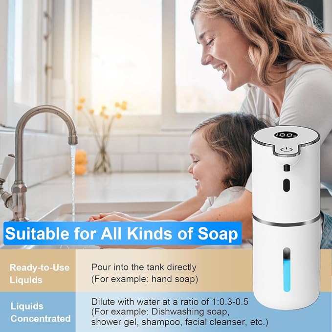 OHIFAST Automatic Liquid Soap Dispenser Touchless, USB Rechargeable Smart Hand - Image 6