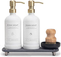 Kitchen Soap Dispenser Set - 16OZ White Glass Bottle by ORCHID+HOME