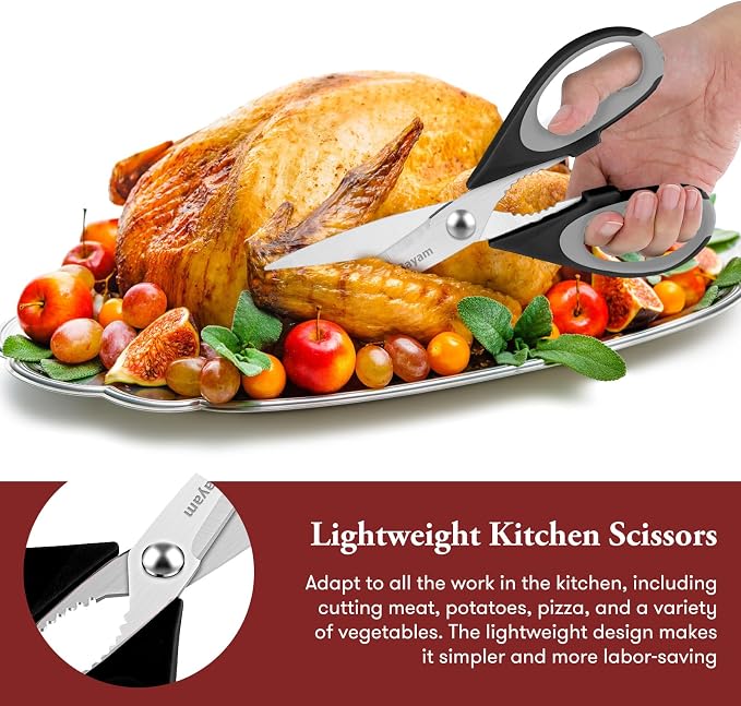 Kitchen Gadgets Utensils Set for Home, iBayam 8.5" Kitchen Scissors - Image 5