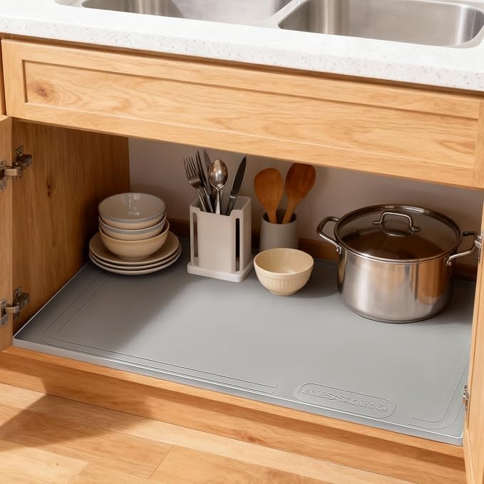 Aisslro Under Sink Mat 34" X 22", Waterproof Silicone Cabinet Organizer - Image 8