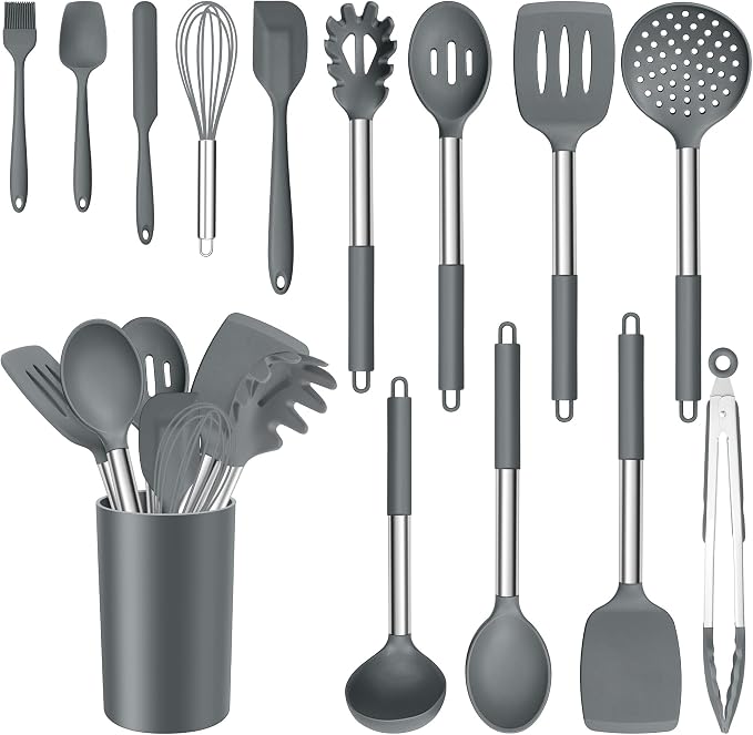 E-far 14 Pieces Silicone Cooking Utensils Set, Kitchen Utensils Set by E-far