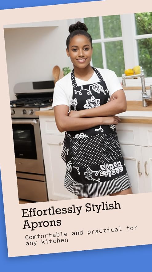 Vintage Floral Apron for Women - Image 3