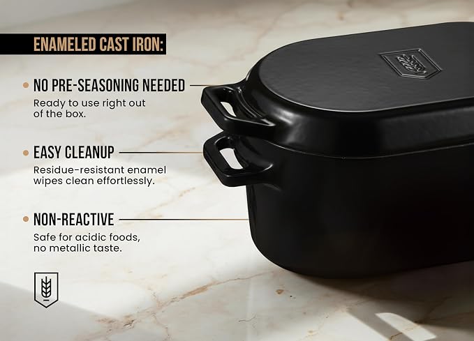 Kook Dutch Oven, For Sourdough Baking, Dual Handles, Enameled Cast Iron - Image 4