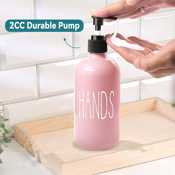 COHOSEGE Glass Soap Dispenser Set 2 Pack, 16 Oz Dish Soap Dispenser - Image 6