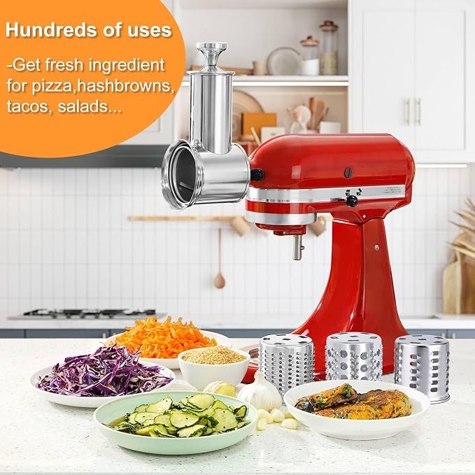 Large Stainless Steel Slicer Shredder Attachment - Image 6