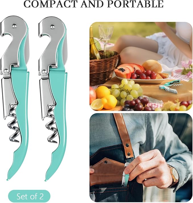 HYZ 2-Pack Wine Opener Waiter Corkscrew, Professional Wine Key - Image 6