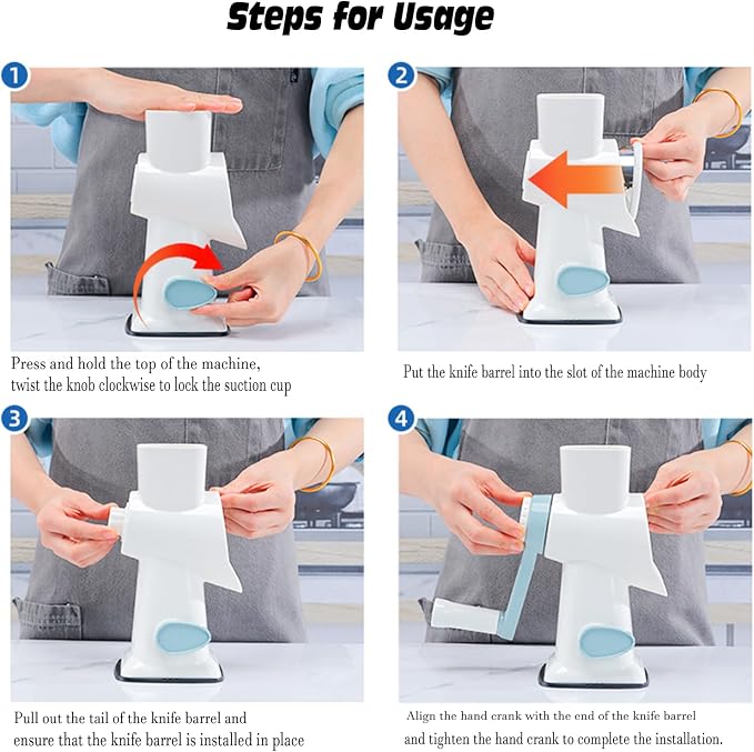 Cheese Grater with Handle, Vegetables and Fruits and Easy to Clean - Image 4
