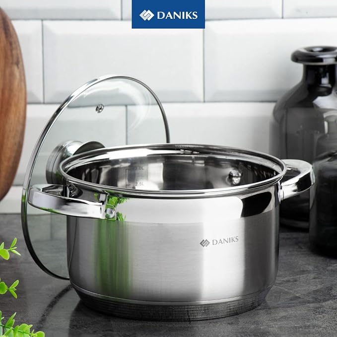 Daniks Standard 2 Quart Stainless Steel Stock Pot - Image 7