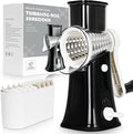 5-in-1 Rotary Cheese Grater Hand Crank, Vegetable Slicer Shredder by Nexsujo