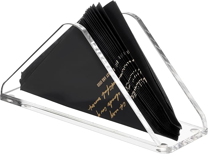 Acrylic Standing Triangle Paper Napkin Holder by DINGHUO
