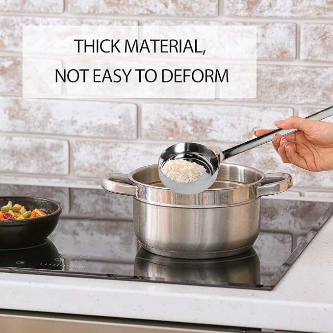 2 Pcs 3 oz Silver 10.55 Inch Stainless Steel 201 Long Handle Cooking Spoon - Image 5