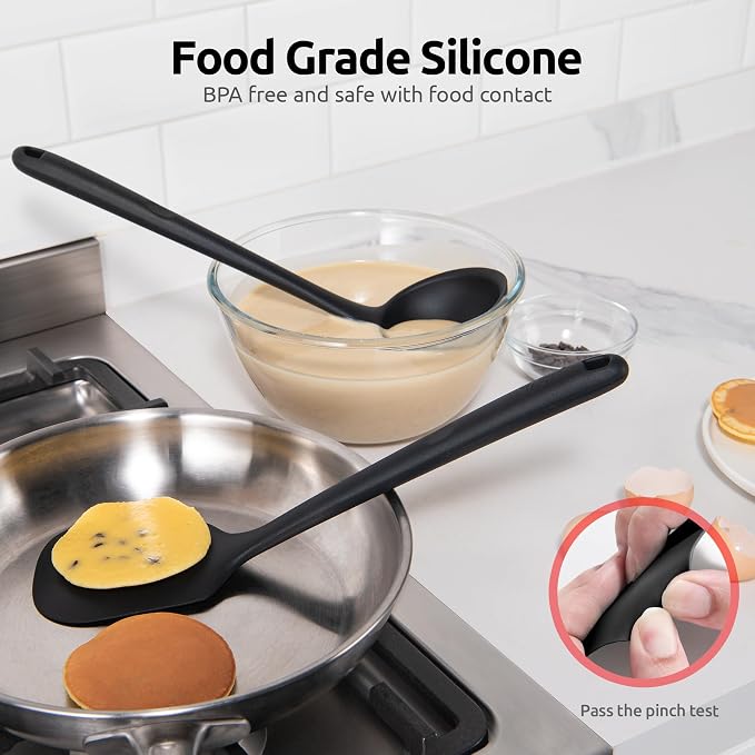 Silicone Kitchen Cooking Utensil Set: U-Taste High Heat Resistant 13.6in Long - Image 4