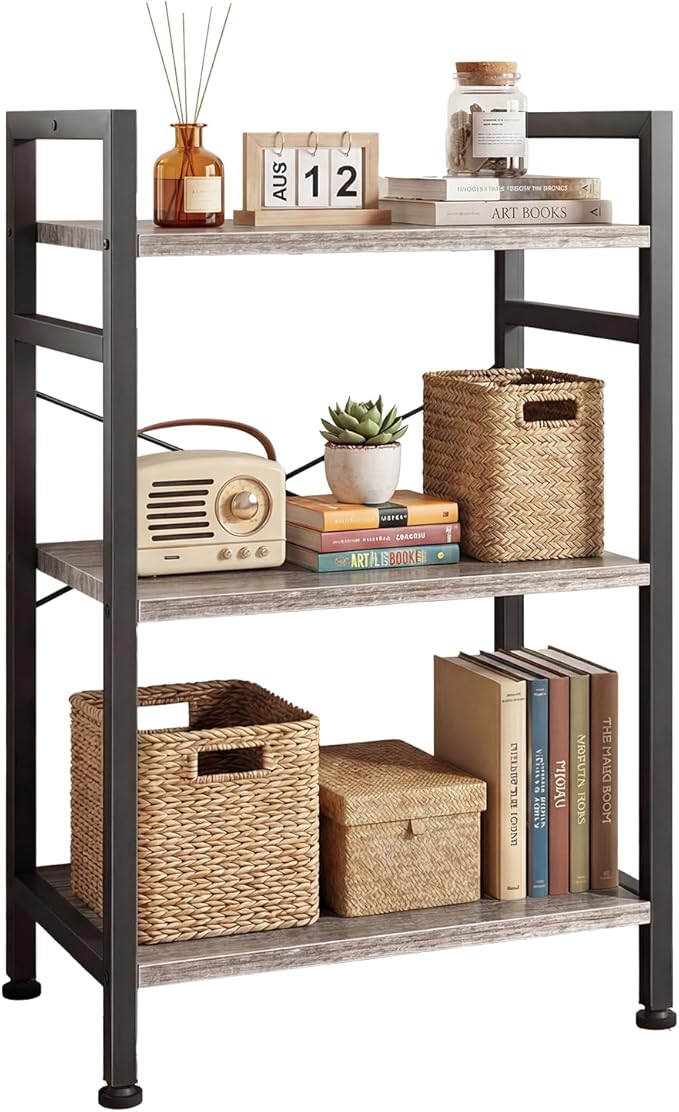 DUMOS 3 Tiers Bookshelf, Classical Book Shelf, Tall Display Shelves in Living by DumosLifestyle