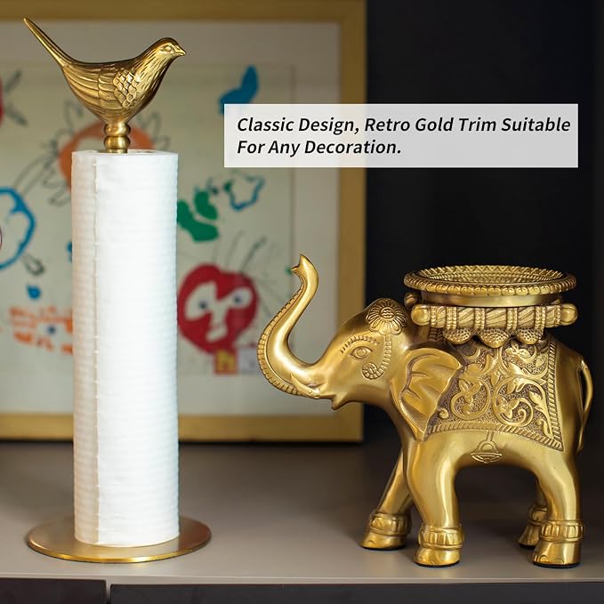 Luxurious Gold Paper Towel Holder Countertop, Brass Paper Towel Holder - Image 6