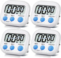 4 Pack White Digital Kitchen Timer Magnetic Digital Timer by Unknown