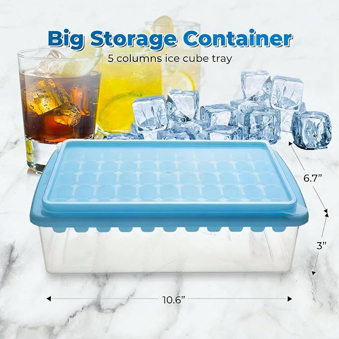 2Pack Ice Cube Tray with Lid and Bin - Image 7
