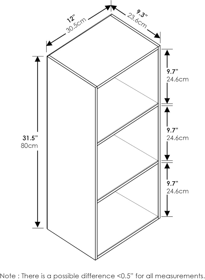 Furinno LUDER Book Shelf, 3-Cube Bookshelf, Bookcase - Image 9