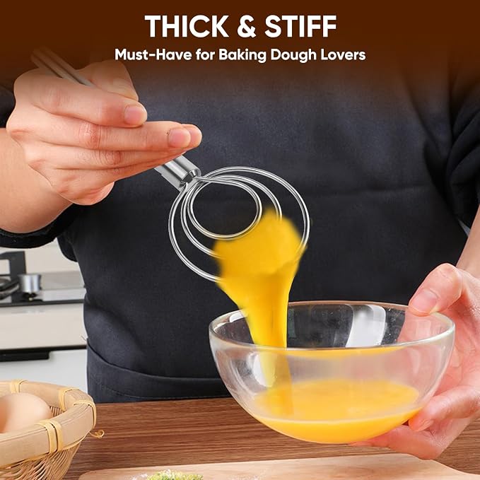 Maxjoy Danish Dough Whisk Stainless Steel Hook Dutch Style Bread Mixer - Image 5
