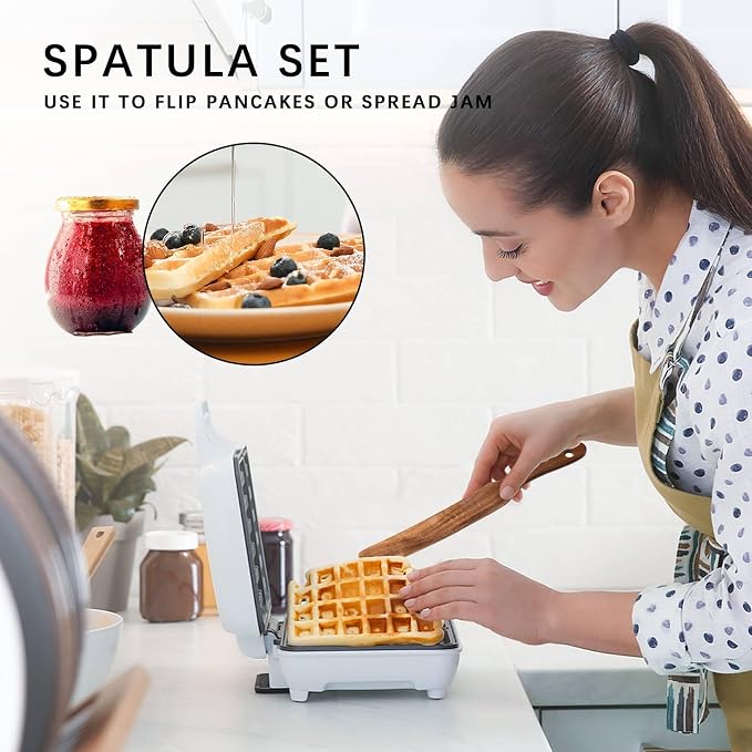 Wooden Spatula for Cooking Set of 2 – 11 Inch Teak Wood Spatula - Image 3