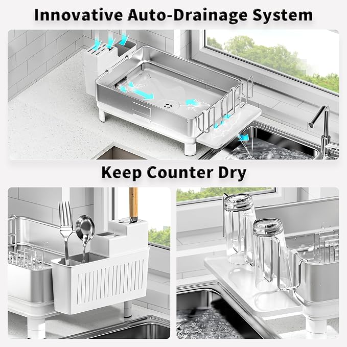 Ewaiira Dish Drying Rack, 304 Stainless Steel Dish Racks - Image 5