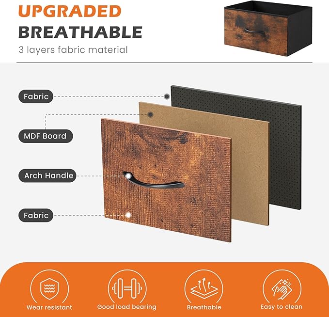 Sweetcrispy 4 Drawer Dresser, Fabric Storage Tower Organizer - Image 6