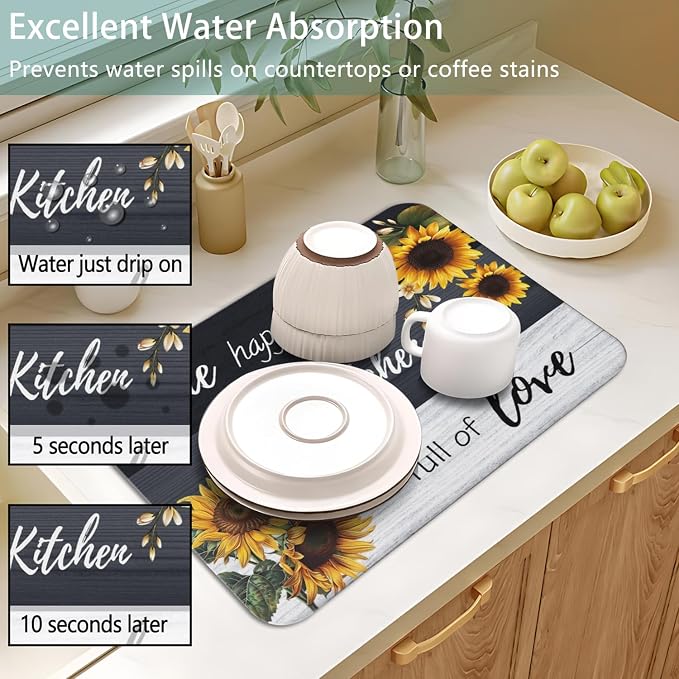 Dish Drying Mat for Kitchen Counter 2 Pack - Image 4