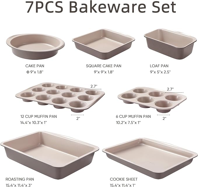 CAROTE 7-Piece Nonstick Stackable Baking Pans Set - Image 2