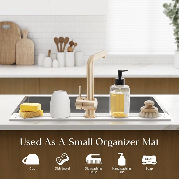 eormoe 30 Inch Faucet Mat for Kitchen Sink - Image 5