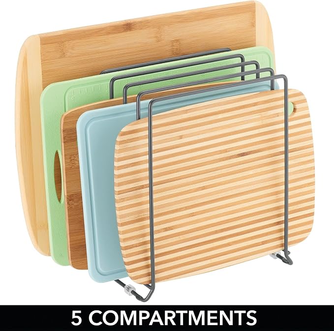mDesign X-Large Steel Storage Tray Organizer Rack - Image 5