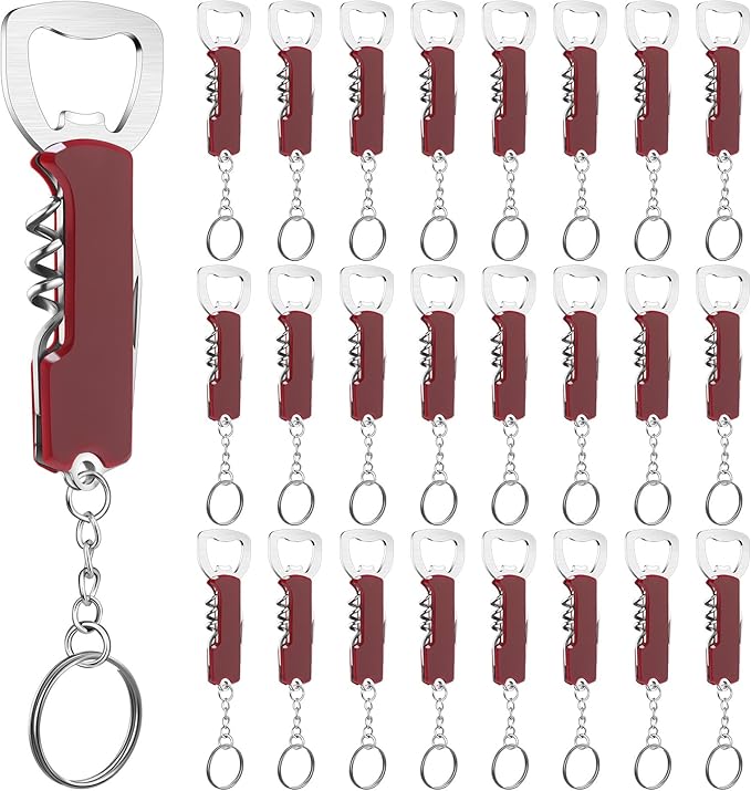 Ziliny 24 Pcs Bottle Opener Keychain Bulk Wine Bottle Beer Opener Keychain by Ziliny