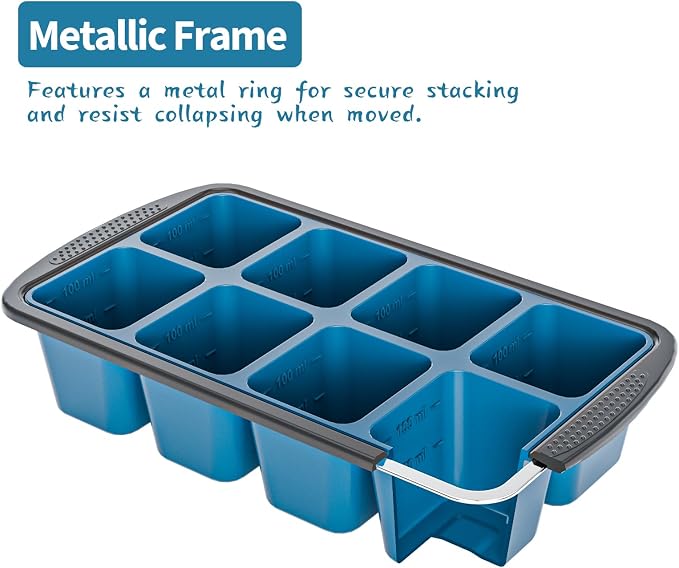 GORCI Ice Cube Tray For Freezer, 16 Large 1/2 Cub Cubes, Silicone Ice Trays For - Image 2