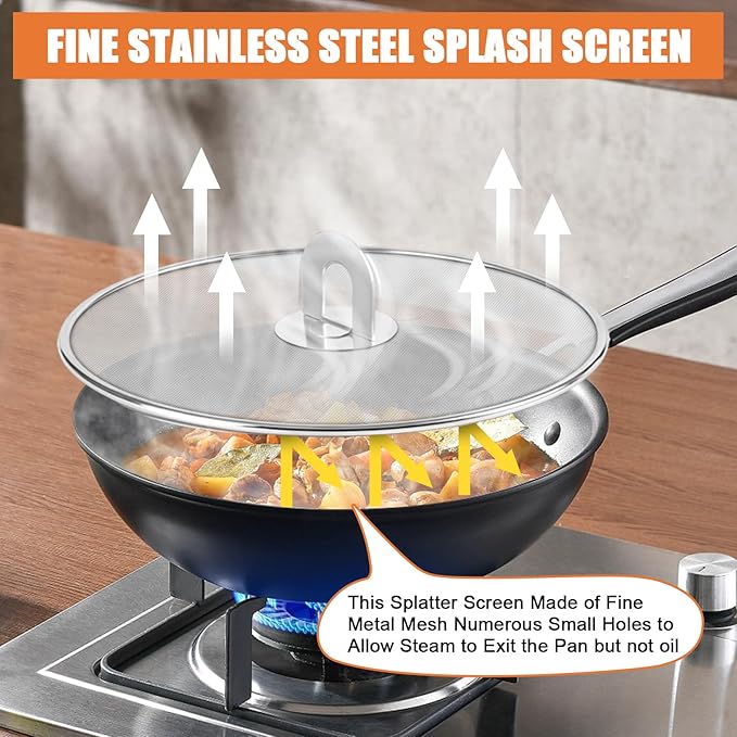 3-Pack Splatter Screens for Frying Pan - Image 4