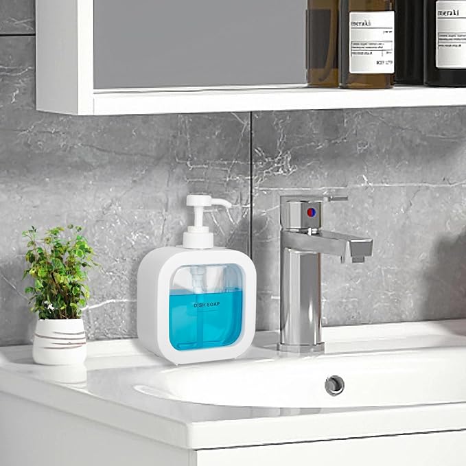 Modern Soap Dispenser for Bathroom and Kitchen Sink, Small Hand Soap Plastic - Image 4