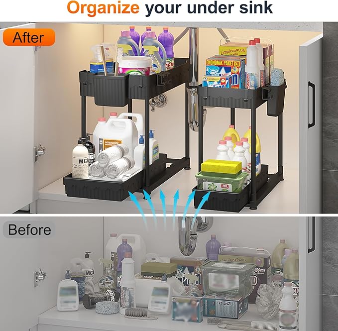 Sevenblue 4 Pack Under Sink Organizer, Bathroom Organizers and Storage - Image 3