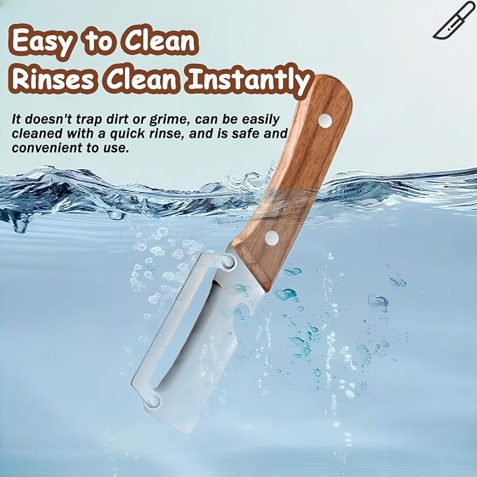 Premium Vegetable Peeler with Wooden Handle and Bottle Opener, Stainless Steel - Image 6